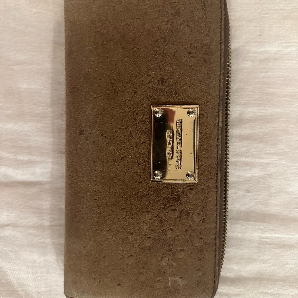 Michael Kors Rare Ostrich Wallet with Gold Accents